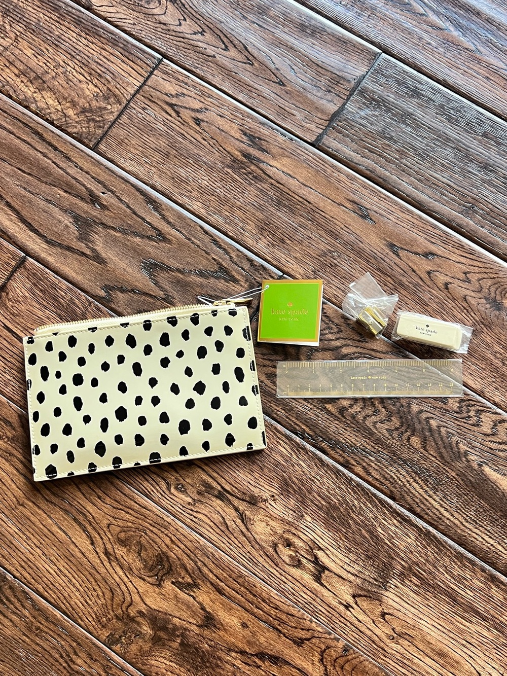 kate spade Pouch with Black Polka Dots